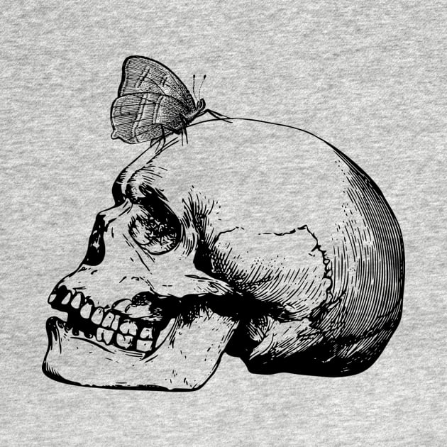 Skull with a Butterfly by Moonchild Designs